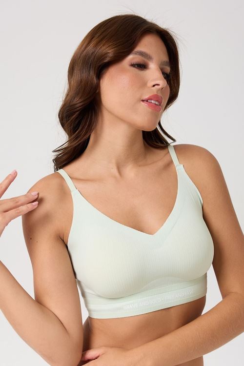 Leswear Lazer Kesim Mint Yeşili Renk Sütyen – Dikişsiz Konfor