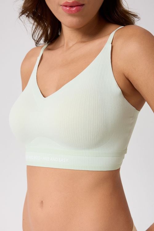 Leswear Lazer Kesim Mint Yeşili Renk Sütyen – Dikişsiz Konfor