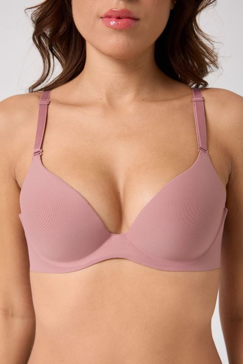 Leswear Sütyen Lazer Kesim Gül Kurusu Renk Sütyen - Dolgulu Sütyen - Askısı Çıkarılabilir
