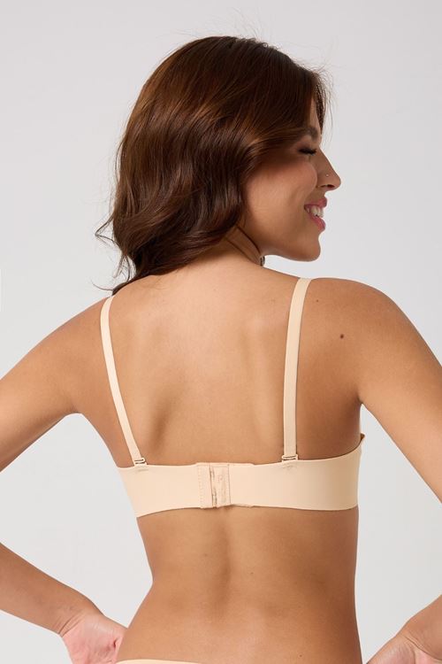 Leswear Sütyen Lazer Kesim Ten Renk Sütyen - Dolgulu Sütyen - Askısı Çıkarılabilir