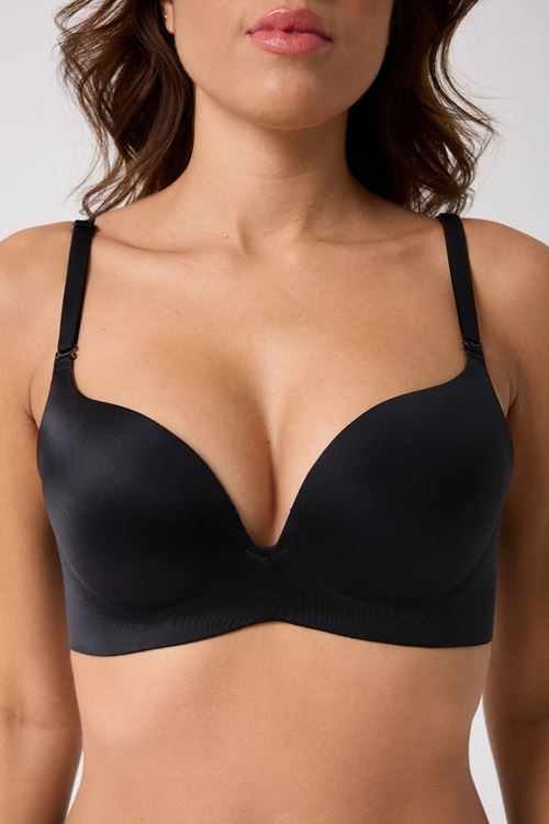 Leswear Sütyen Lazer Kesim Siyah Renk Sütyen - Dolgulu Sütyen - Askısı Çıkarılabilir