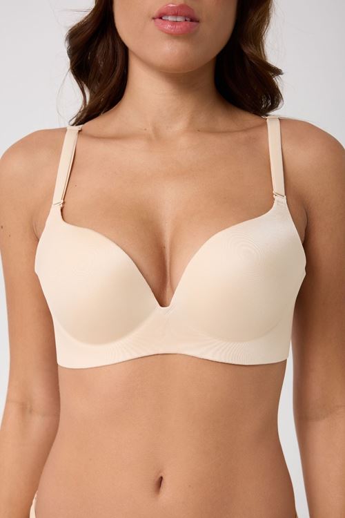 Leswear Sütyen Lazer Kesim Ten Renk Sütyen - Dolgulu Sütyen - Askısı Çıkarılabilir
