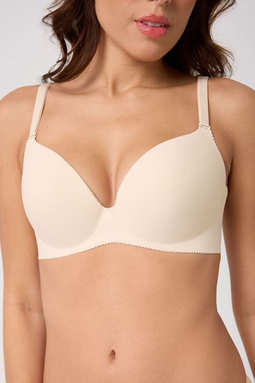 Leswear Sütyen Lazer Kesim Krem Renk Sütyen – Zarif Konfor
