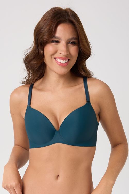 Leswear Sütyen Lazer Kesim Petrol Mavi Renk Sütyen – Modern Konfor