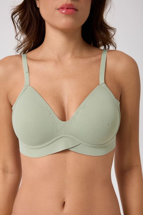 Leswear Sütyen Lazer Kesim Açık Yeşil Renk Sütyen - Dolgulu Sütyen - Askısı Çıkarılabilir