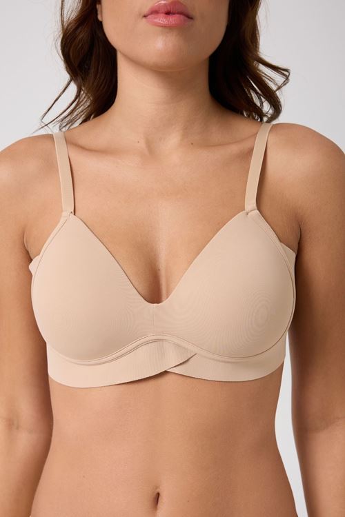 Leswear Sütyen Lazer Kesim Bej Renk Sütyen - Dolgulu Sütyen - Askısı Çıkarılabilir