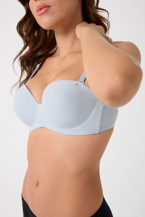 Leswear Sütyen Lazer Kesim Açık Mavi Sütyen - Dolgulu Sütyen - Askısı Çıkarılabilir