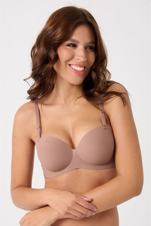 Leswear Sütyen Lazer Kesim Gül Kurusu Sütyen - Dolgulu Sütyen - Askısı Çıkarılabilir