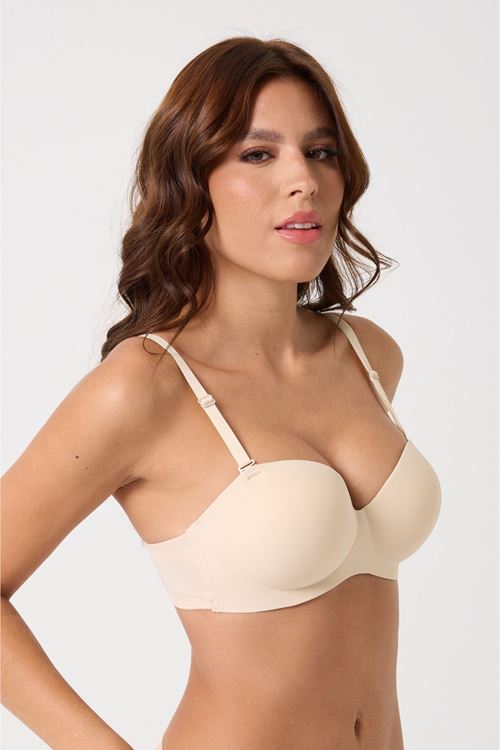 Leswear Sütyen Lazer Kesim Ten Sütyen - Dolgulu Sütyen - Askısı Çıkarılabilir