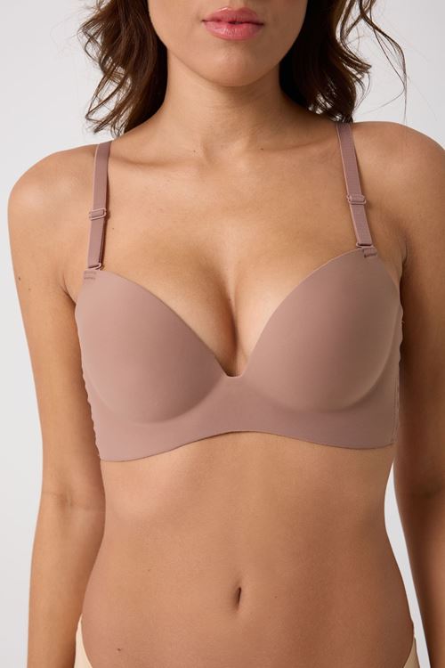 Leswear Sütyen Lazer Kesim Gül Kurusu Sütyen - Dolgulu Sütyen - Askısı Çıkarılabilir