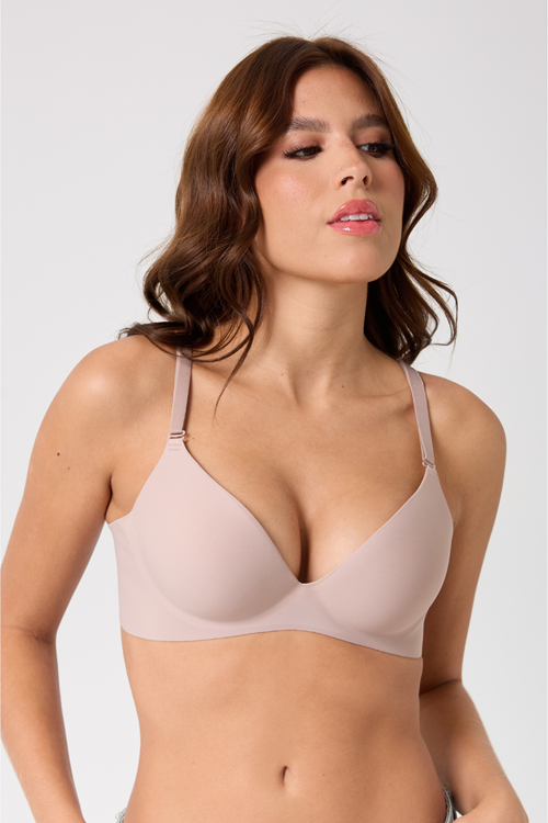 Leswear Sütyen Lazer Kesim Gül Kurusu Sütyen - Dolgulu Sütyen - Askısı Çıkarılabilir