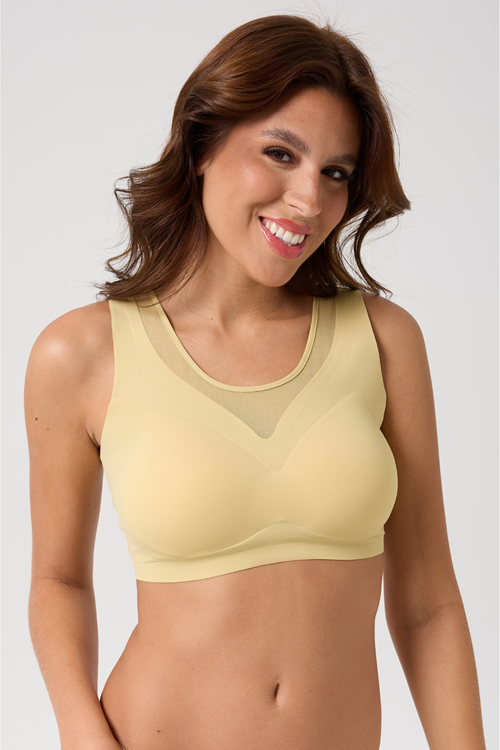 Leswear Sütyen Lazer Kesim Limon Sarısı Renk Sütyen – Canlı Konfor