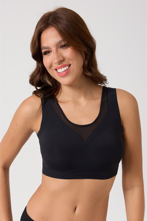 Leswear Sütyen Lazer Kesim Siyah Renk Sütyen – Şıklık ve Konfor