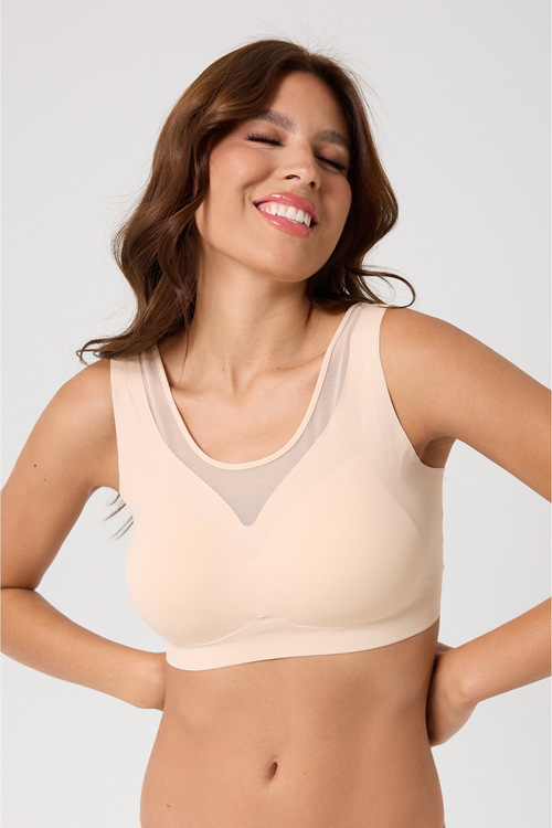 Leswear Sütyen Lazer Kesim Ten Renk Sütyen – Görünmez Konfor