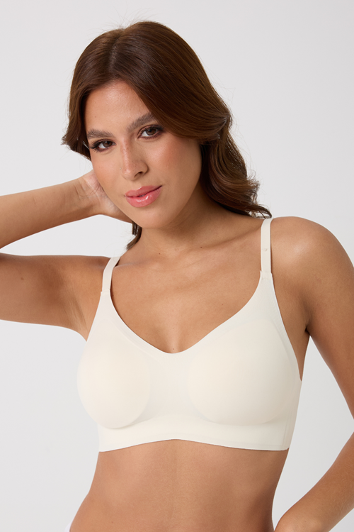 Leswear Sütyen Lazer Kesim Fildişi Renk Sütyen – Zarif Konfor