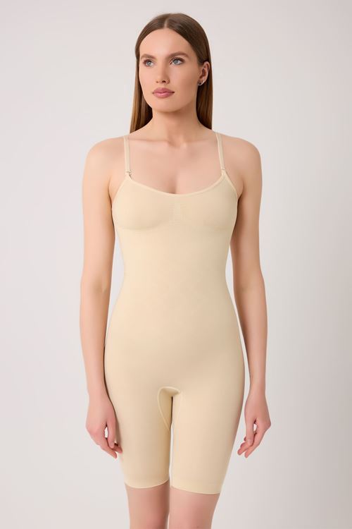 Leswear Tam Boy Korse Anında Etkili İnceltici ve Toparlayıcı Ten Rengi Korse