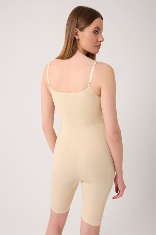 Leswear Tam Boy Korse Anında Etkili İnceltici ve Toparlayıcı Ten Rengi Korse