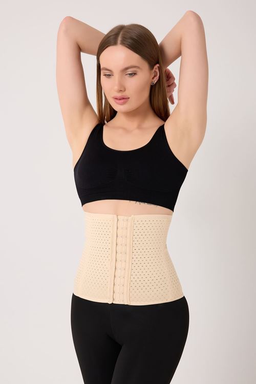 Leswear Lohusa Bel Korse Sıkılaştırma Korsesi Bel Şekillendirme Kemeri Ten Rengi
