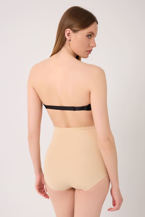 Leswear Slip Korse Göbek Alt Karın Bel ve Basen Toparlayıcı Lazer Kesim Ten Rengi Yüksek Bel Korse