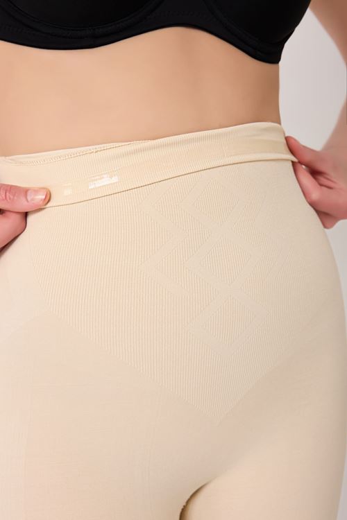 Leswear Yüksek Bel Paçalı Seamless Korse Ten Rengi Basen Toparlayıcı Bel İnceltici Kalça Sıkılaştırıcı