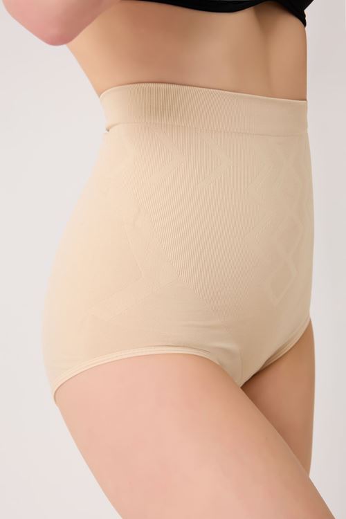 Leswear Yüksek Bel Slip Seamless Ten Rengi Korse Basen Toparlayıcı Bel İnceltici Kalça Sıkılaştırıcı