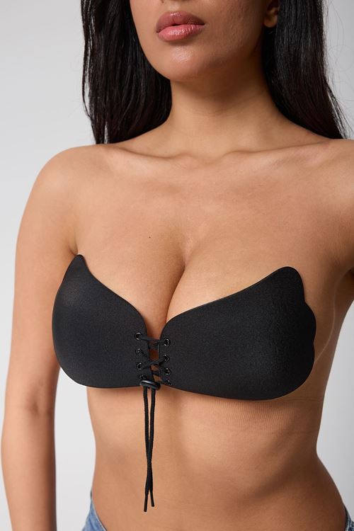 Leswear Bağcıklı Göğüs Bandı, Dekolte Sütyeni, Göğüs Dikleştirici, Toparlayıcı Silikon Sütyen, Göğüs Ucu Kapatıcı